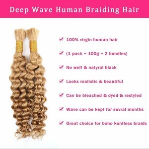 Deep Wave Human Braiding Hair - Natural Black